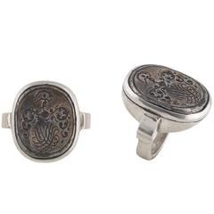 Antique Late 16th Century German Silver Signet Ring 1