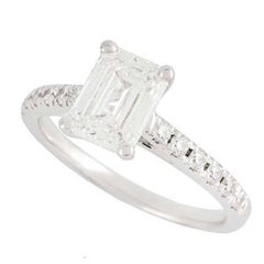 Emerald Cut Diamond Ring 1.34 Carat GIA Certified