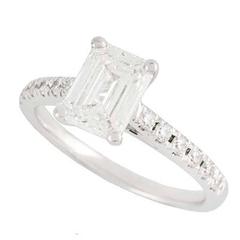 Emerald Cut Diamond Ring 1.34 Carat GIA Certified 11