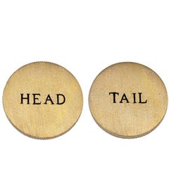  Enamel Gold Head or Tail Coin