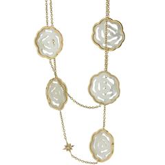 Necklace Pink Gold 18 Karat 28.00g Mother-of-Pearl 95.19 Carat