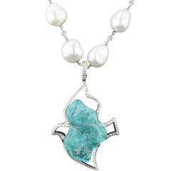 Necklace White Gold 18 Karat Paraiba Tourmaline 28.28 Carat 375 8