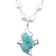 Necklace White Gold 18 Karat Paraiba Tourmaline 28.28 Carat 375