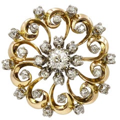 Late 19th Century Gold and Diamond Brooch 10