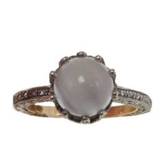 Luise Gold Silver Diamond Moonstone Ring 2