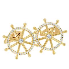 1.05 Carat Diamond Nautical Gold Cuff Links