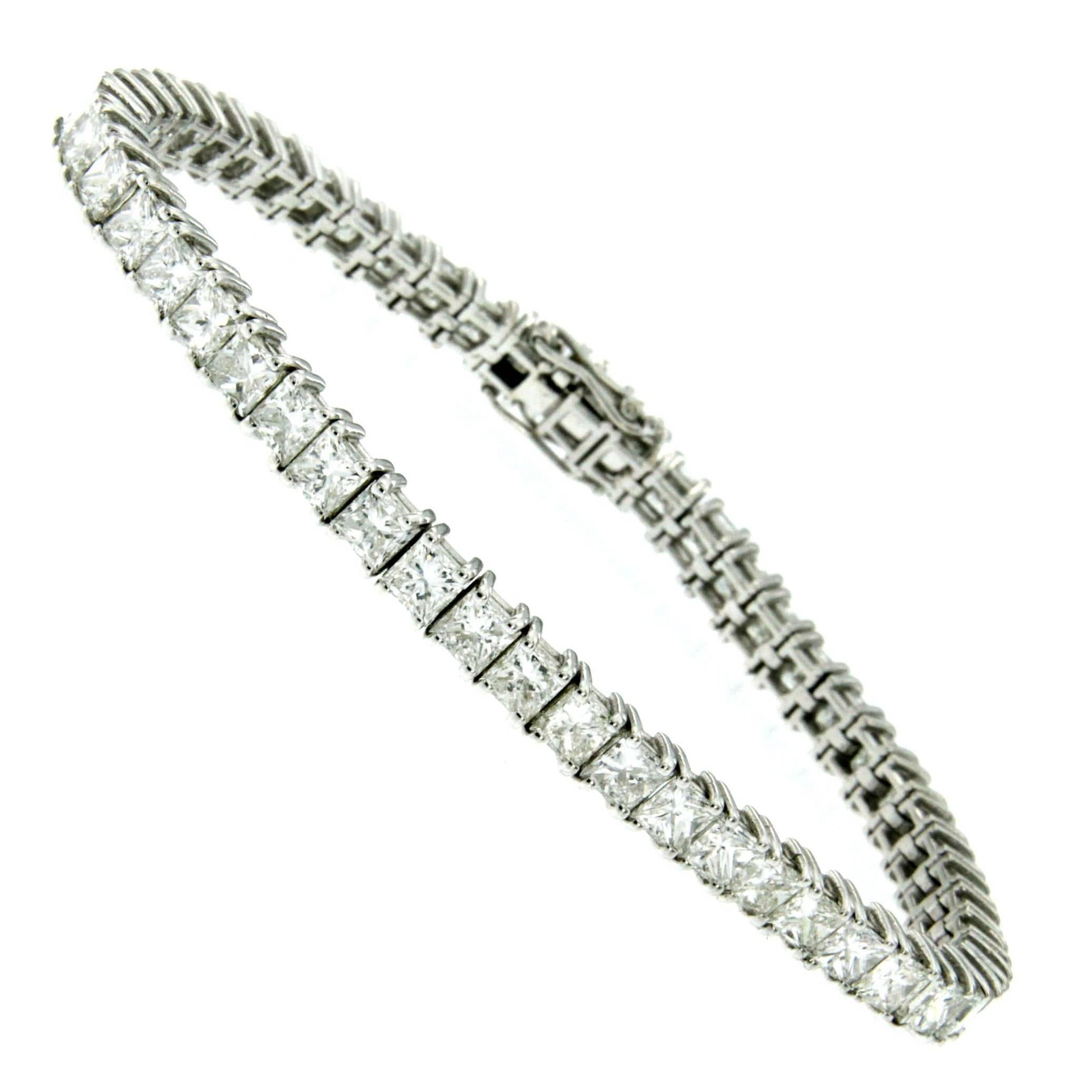 14.80 Carat Diamond Pave Gold Tennis Bracelet