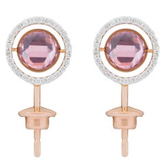 Marie Mas Reversible Swiveling Side Stud Earrings, Pink Gold, Amethysts, Topaz