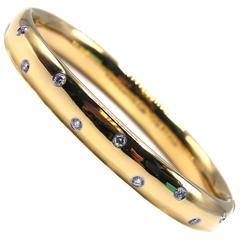Tiffany & Co. Diamond Gold Platinum Etoile Bangle Bracelet 12