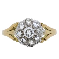 Vintage 0.60 Carat Diamond Cluster Ring, circa 1940s 6