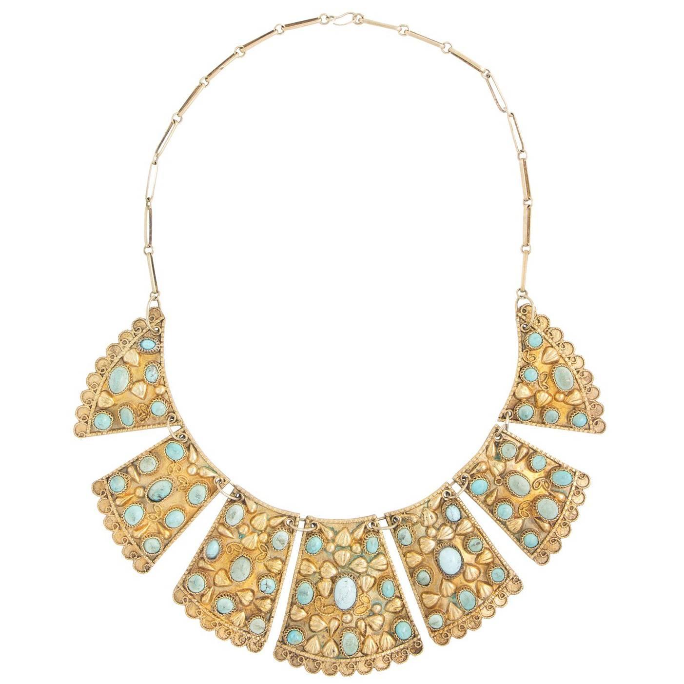 1920s Persian Bib Necklace For Sale