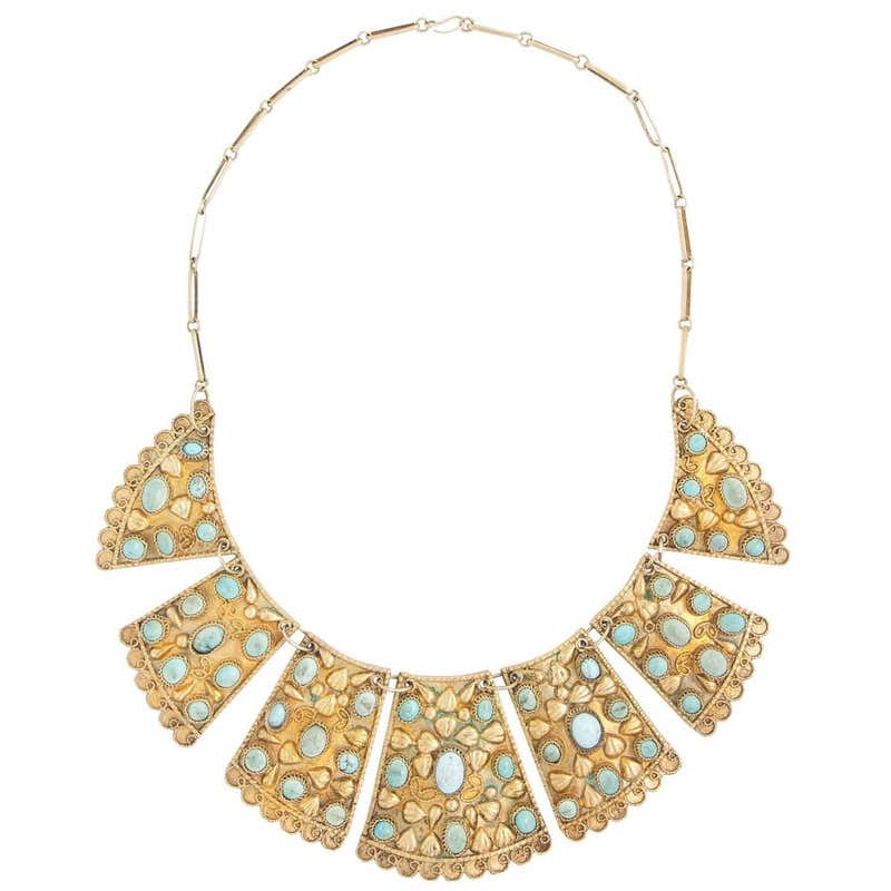 Dior Jewel-Tone Rhinestone 60s-Style Bib Necklace For Sale at 1stdibs