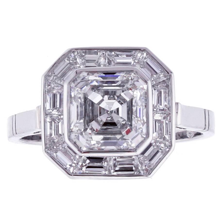 Pippa Middleton Style Asscher Cut Diamond Engagement Ring
