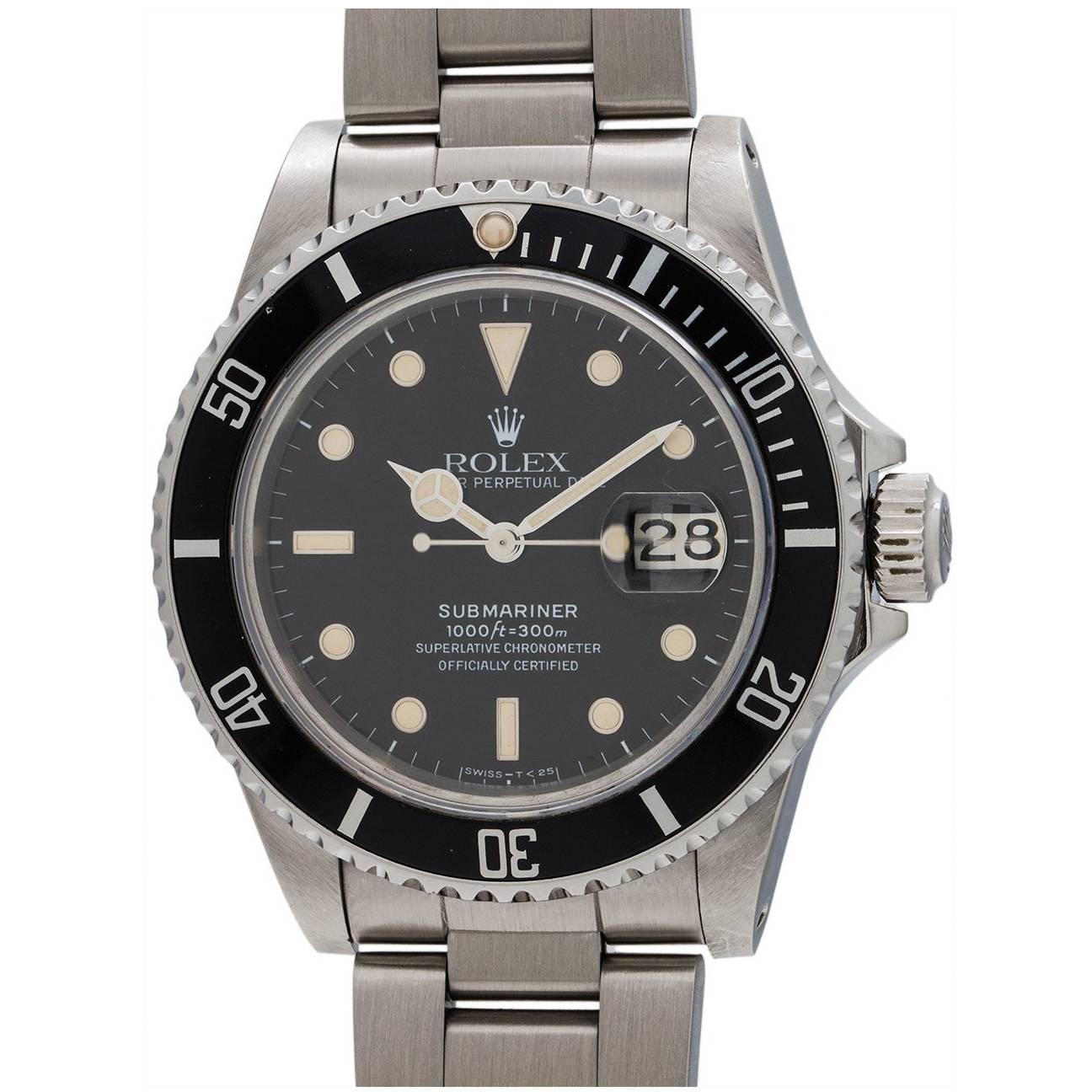 Rolex stainless steel Submariner Transitional Model wristwatch, circa 1986