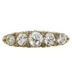 Victorian Five-Stone Old Cut Diamond Ring, circa 1900s 9