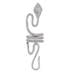 Paolo Piovan 3.50 Carat Diamond White Gold Elongated Snake Ring 8