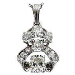 Raymond Yard Art Deco 2.83 Carat Diamond Platinum Pendant with Chain 5