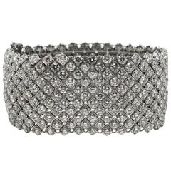 46.42 Carat Diamond White Gold Bracelet 9