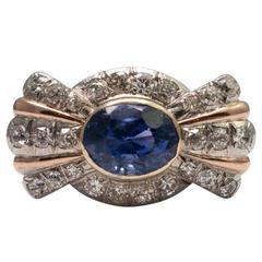 Certified No Heat Color Change Sapphire Diamond White Gold Cocktail Ring