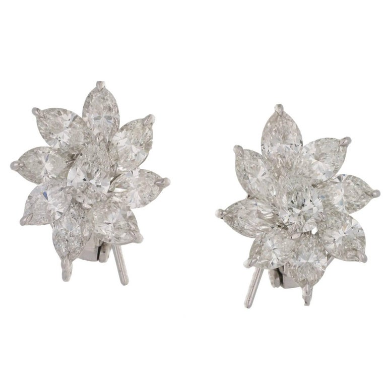 Marquise Diamond Spray Earrings For Sale at 1stdibs