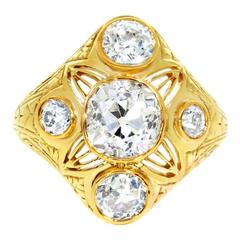 Victorian Five-Stone Old Cut Diamond Ring