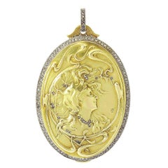 Art Nouveau Gold Diamond Locket