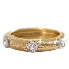 Yellow Gold Ring with White Diamonds by Opera, Italian Attitude