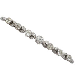 1930s 3.20 Carat Diamond and White Gold, Platinum Bracelet 4