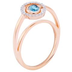 Marie Mas Reversible Swiveling Ring, Rose Gold Diamonds Amethyst Topaz