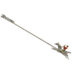 1900s Antique Sapphire, Ruby, Diamond and Gold 'Fox Hunting' Brooch 5