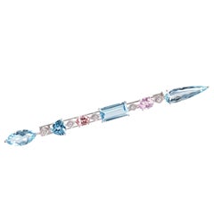 Aqumarine Kunzite Javelin Brooch