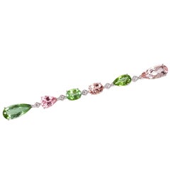 Morganite Green Tourmaline Javelin Brooch