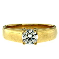 Antique Russian Diamond Solitaire Gold Mens Ring For Sale at 1stdibs