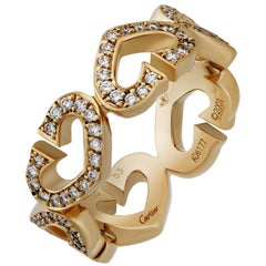 Cartier Yellow Gold C Heart Diamond Ring