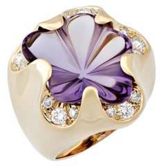 Fred Diamond Amethyst Gold Ring 8