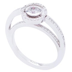 Marie Mas Reversible Swiveling Engagement Ring, White Gold, Diamonds, Tourmaline