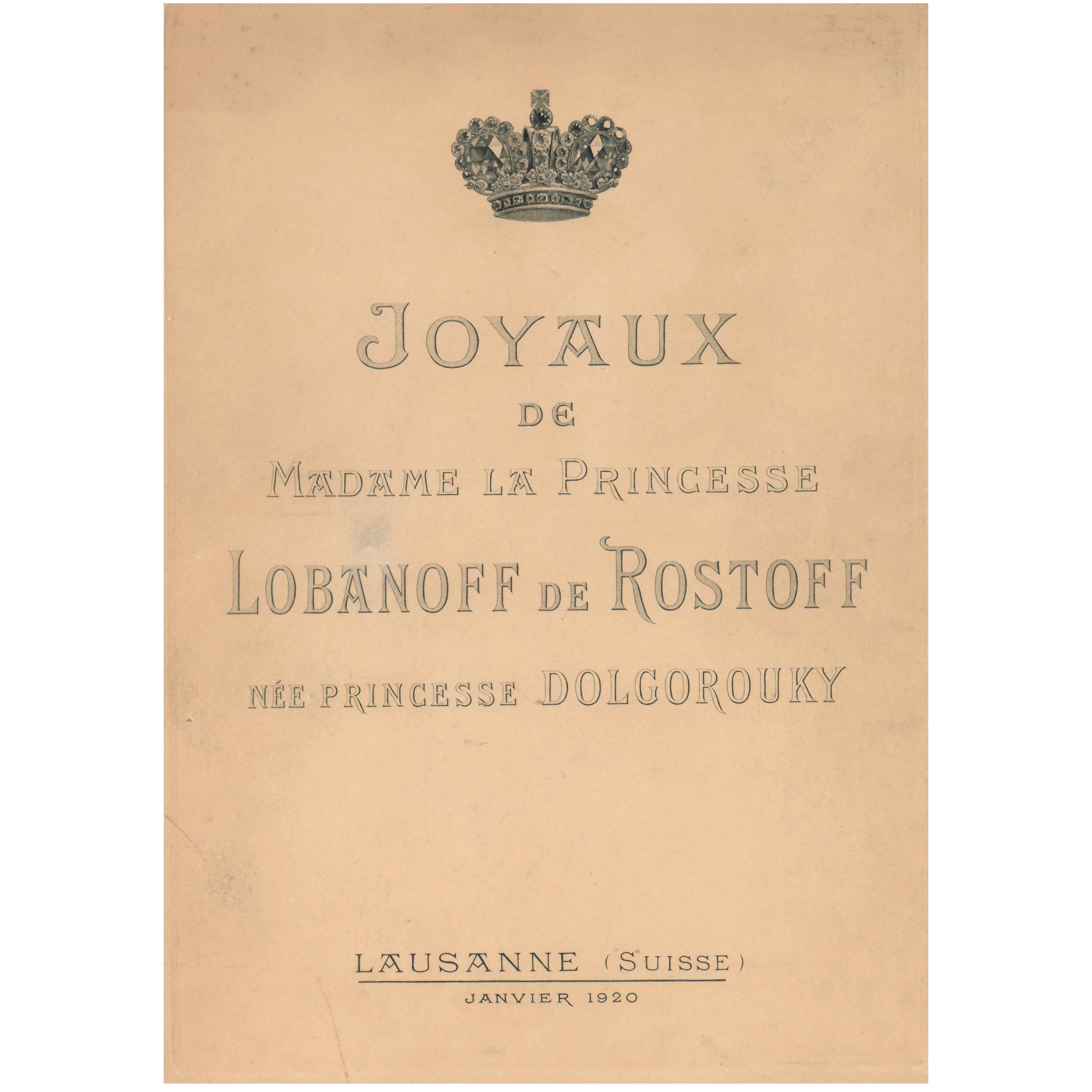 Jewels of Princess Lobanoff de Rostoff 'Sale Catalogue'
