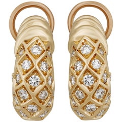 Cartier 18 Karat Yellow Gold Diamond Earrings 1