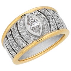 Marquise Diamond Two-Tone Gold Dress Ring 'Gatsby' Range