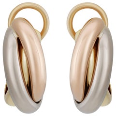 Cartier Trinity Yellow White and Rose Gold Earrings