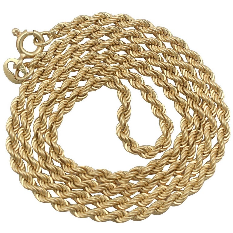 1970s 18 Karat Yellow Gold Rope Chain at 1stDibs rope chain drawing