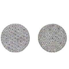 1.90 Carat Diamond Button White Gold Earrings 10