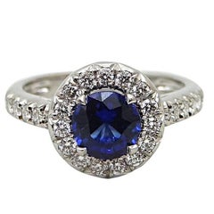 1.53 Carat Sapphire and Diamond Platinum Ring 7