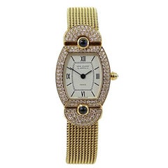 Retro Van Cleef & Arpels Paris Yellow Gold Diamond Classique Quartz Wristwatch