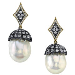 South Sea Pearl and Diamonds Earrings 10