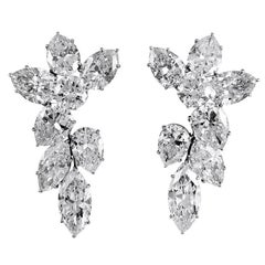 Harry Winston Diamond Cluster Ear Clips