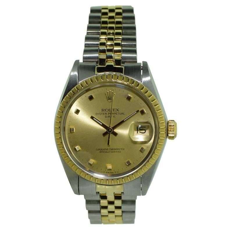 Rolex Yellow Gold Stainless Steel Datejust Perpetual Winding Watch