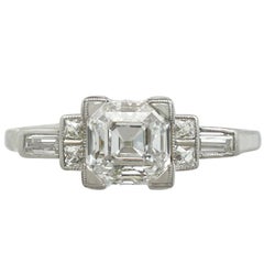 1930s 1.76 Carat Diamond and Platinum Solitaire Engagement Ring