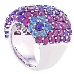 Pasquale Bruni Wide Colors Floral Band-Ring
