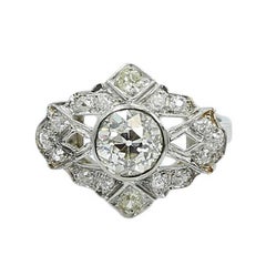 Art Deco Platinum Diamond Ring 8